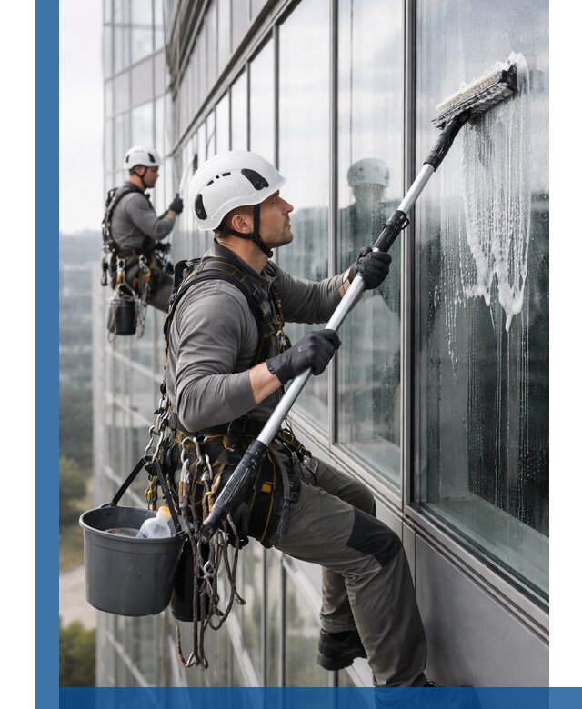 Высотная мойка сплошного остекления с выездом в Таганроге