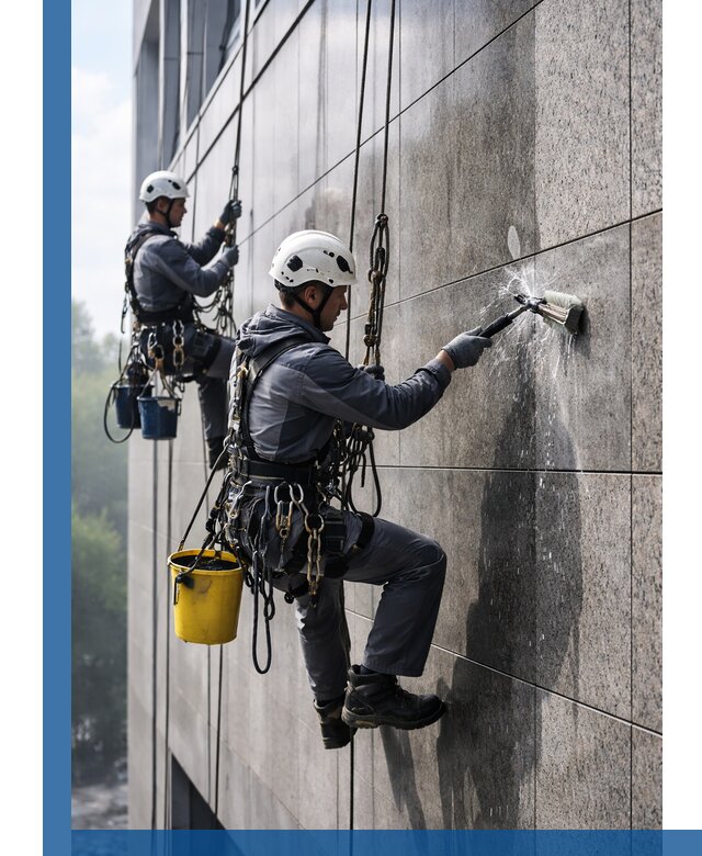 Профессиональная мойка фасада из керамогранита в Таганроге