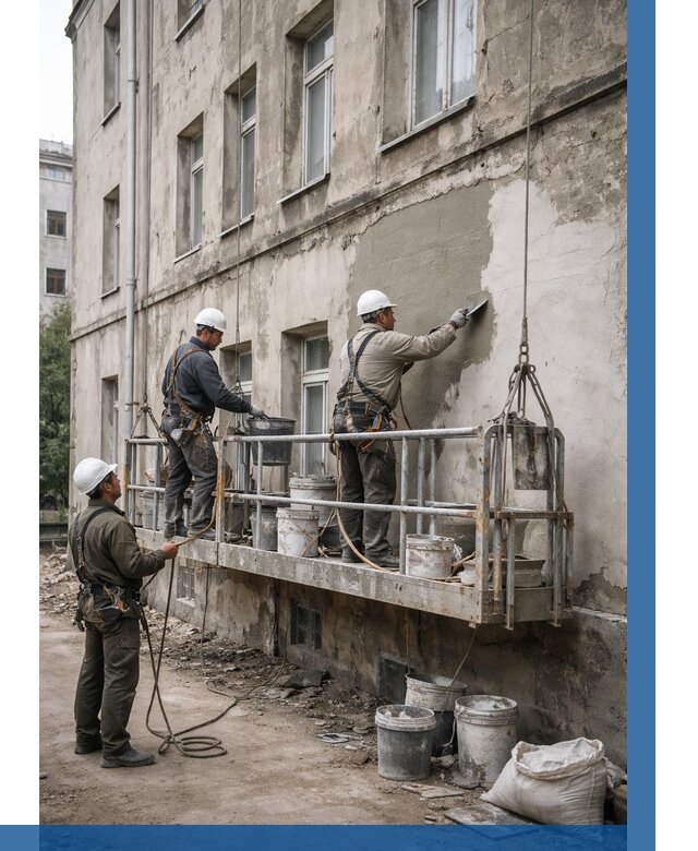 Капитальный ремонт фасада в Таганроге от 4276 р. | ВЫСОТНИК-Тгн