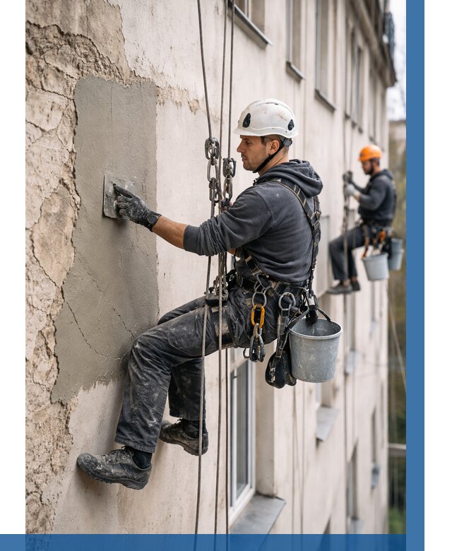 Восстановление штукатурки фасада в Таганроге от 1222 р. | ВЫСОТНИК-Тгн