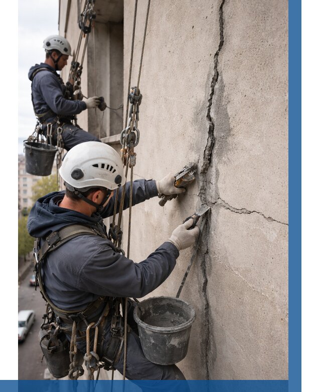 Заделка трещин на фасаде в Таганроге от 916 р. | ВЫСОТНИК-Тгн