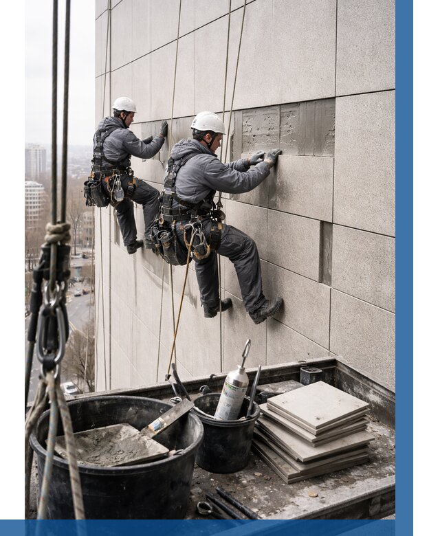 Ремонт фасада из керамогранита в Таганроге от 2545 р. | ВЫСОТНИК-Тгн