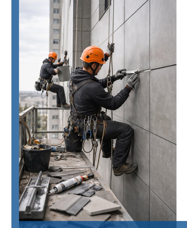 Профессиональный ремонт фасада из керамогранита в Таганроге