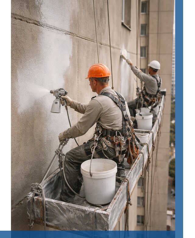 Грунтовка фасада на высоте в Таганроге от 122 р. | ВЫСОТНИК-Тгн