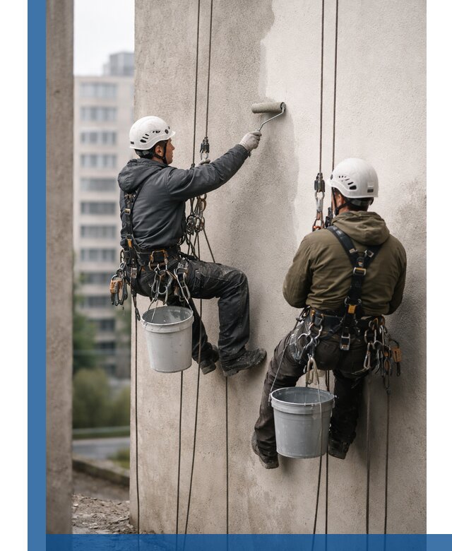 Покраска фасадов высотными альпинистами в Таганроге с гарантией