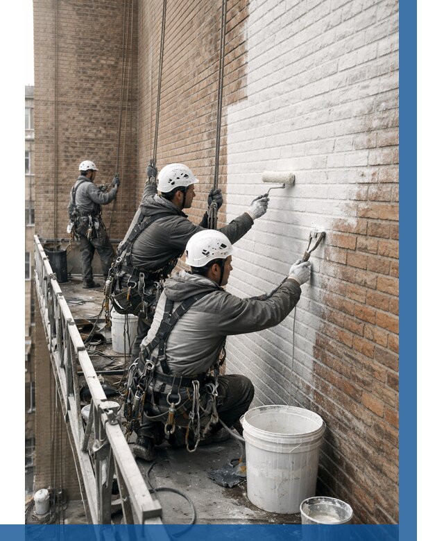 Покраска кирпичного фасада в Таганроге от 356 р. | ВЫСОТНИК-Тгн