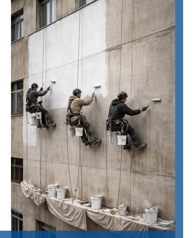 Покраска бетонного фасада в Таганроге от 356 р за м2 | ВЫСОТНИК-Тгн