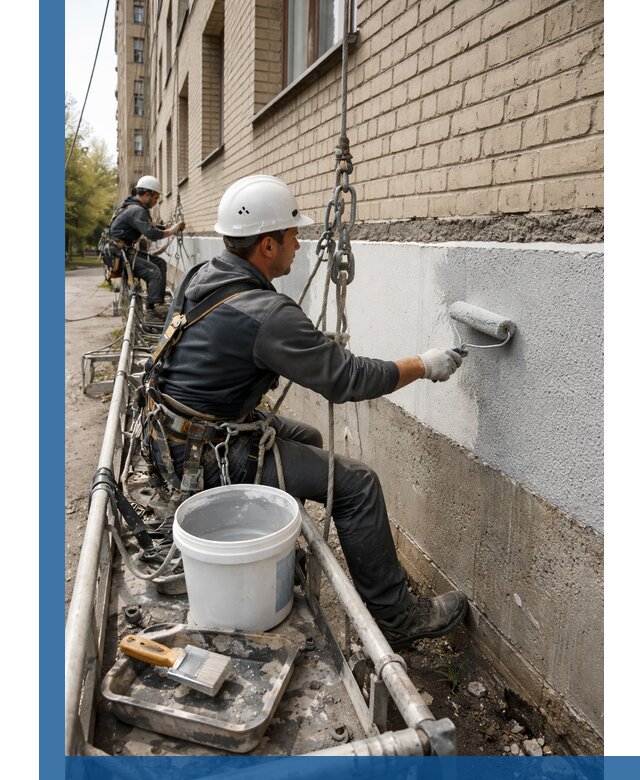 Окраска цоколя здания в Таганроге профессионально и надежно