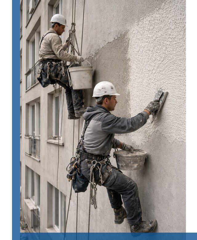 Нанесение декоративной штукатурки короед на фасад в Таганроге