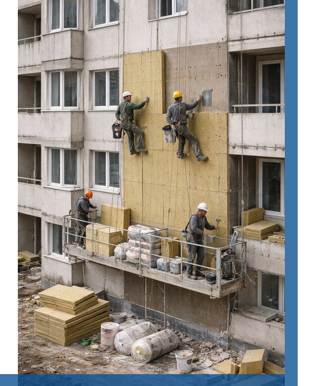 Утепление фасада минватой в Таганроге от 1527 р. | ВЫСОТНИК-Тгн