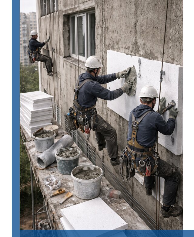 Утепление фасада пенополистиролом в Таганроге под ключ