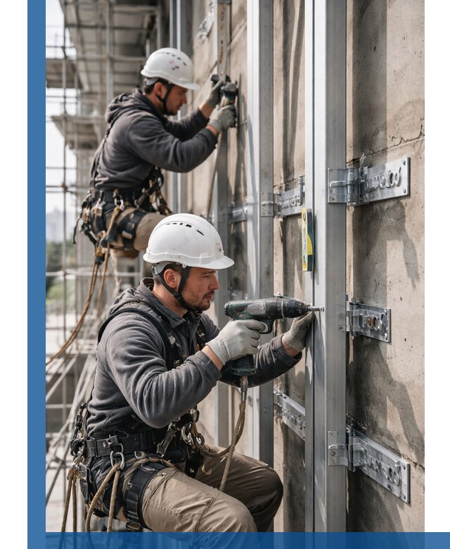 Монтаж и крепление подсистемы вентфасада в Таганроге