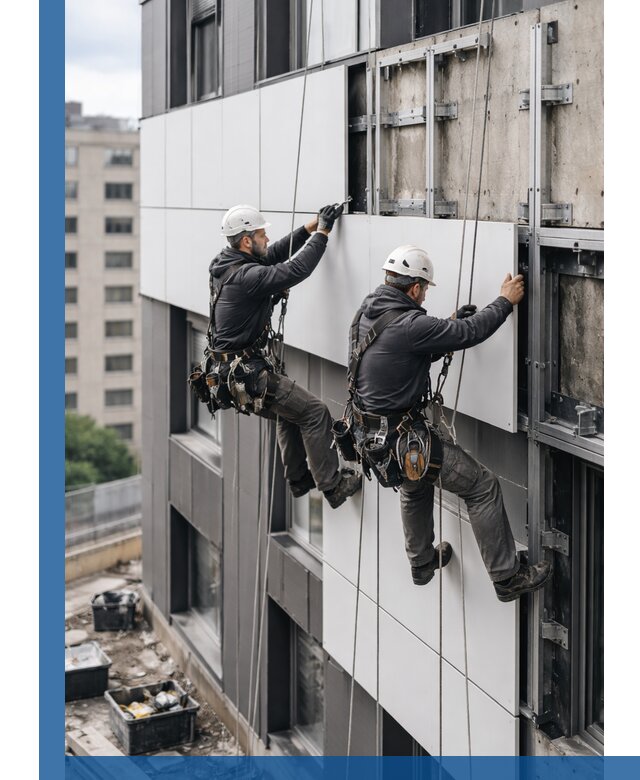 Монтаж композитных панелей фасада в Таганроге под ключ