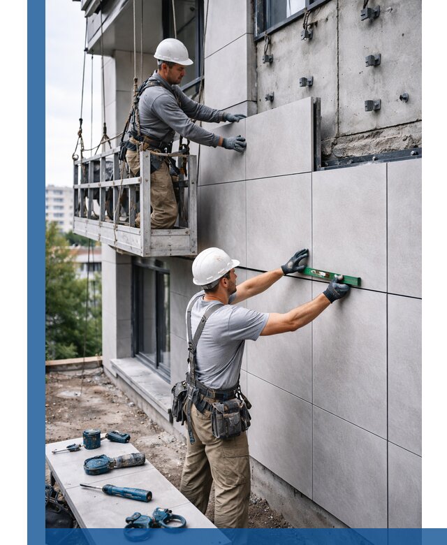 Монтаж керамогранита на фасад в Таганроге под ключ с гарантией качества