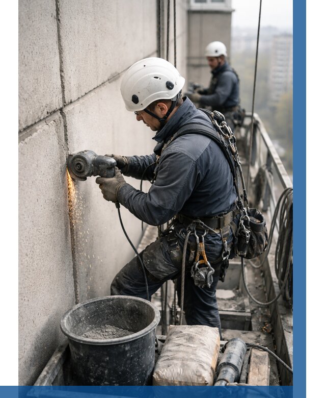 Штробление межпанельных швов в Таганроге от 1222 р. | ВЫСОТНИК-Тгн