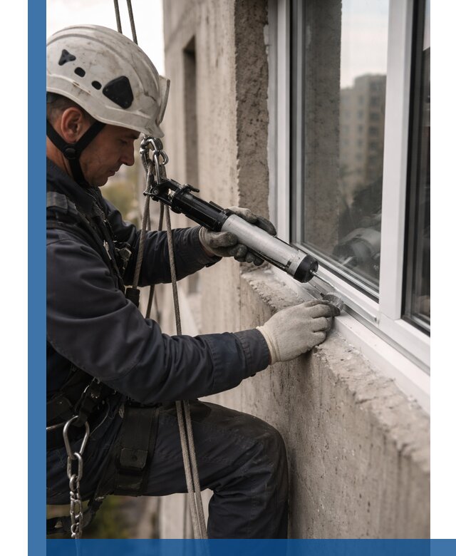 Герметизация оконных швов снаружи в Таганроге профессионально