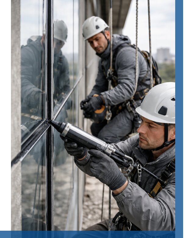 Герметизация витражных швов в Таганроге от 662 р. | ВЫСОТНИК-Тгн