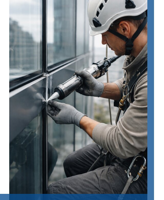 Герметизация стыков витража в Таганроге от 1222 р. | ВЫСОТНИК-Тгн