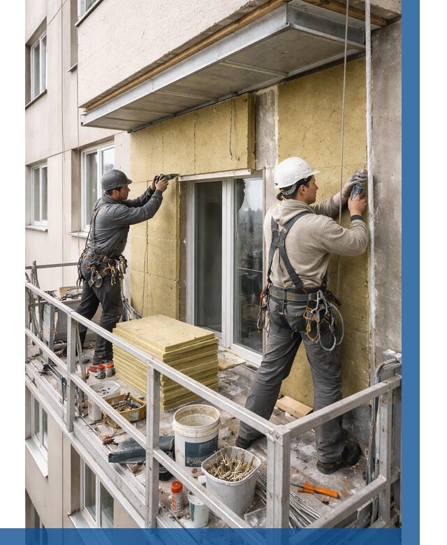 Утепление балкона снаружи в Таганроге от 1629 р. под ключ ВЫСОТНИК-Тгн