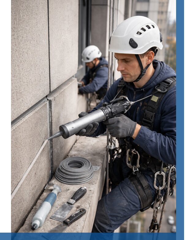 Герметизация деформационных швов фасада в Таганроге от 713 | ВЫСОТНИК-Тгн