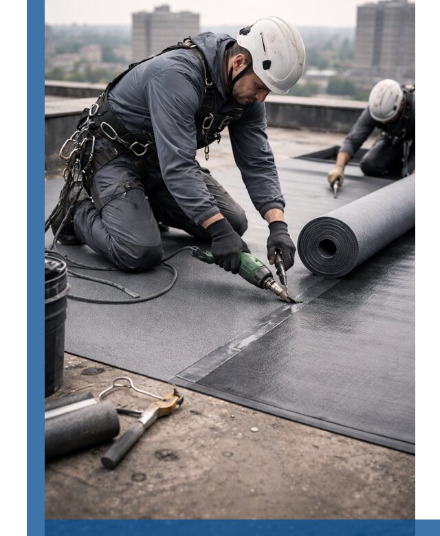 Ремонт мягкой кровли в Таганроге с выездом промальпинистов
