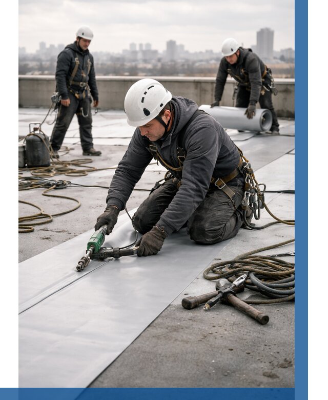 Ремонт мембранной кровли в Таганроге от 1833 р./м2 | ВЫСОТНИК-Тгн