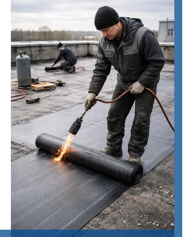 Ремонт наплавляемой кровли в Таганроге от 713 р. | ВЫСОТНИК-Тгн