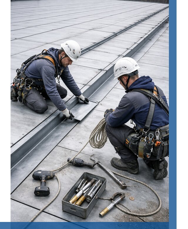 Ремонт фальцевой кровли в Таганроге от 713 р. | ВЫСОТНИК-Тгн