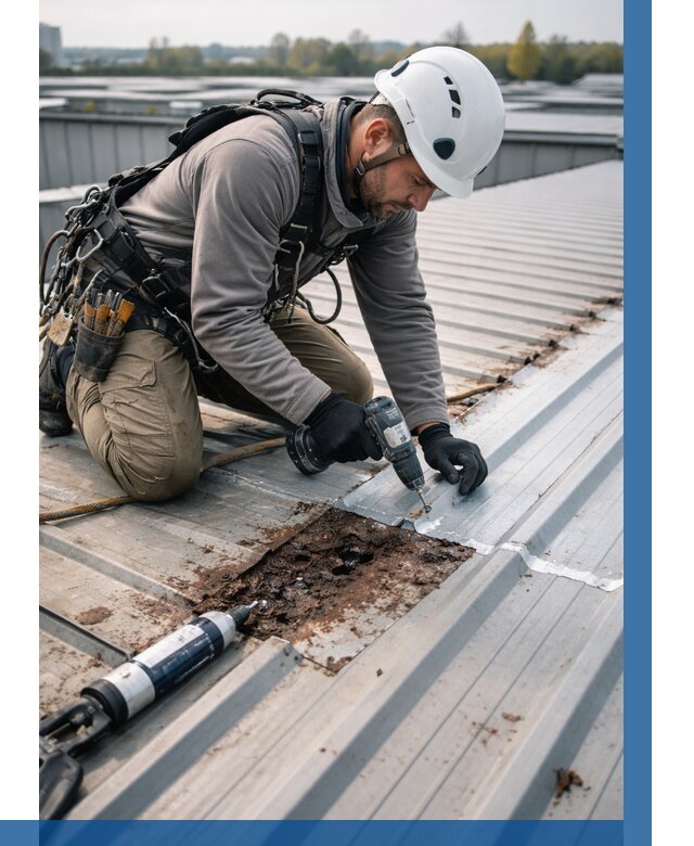 Ремонт профнастила на кровле в Таганроге от 713 р. | ВЫСОТНИК-Тгн