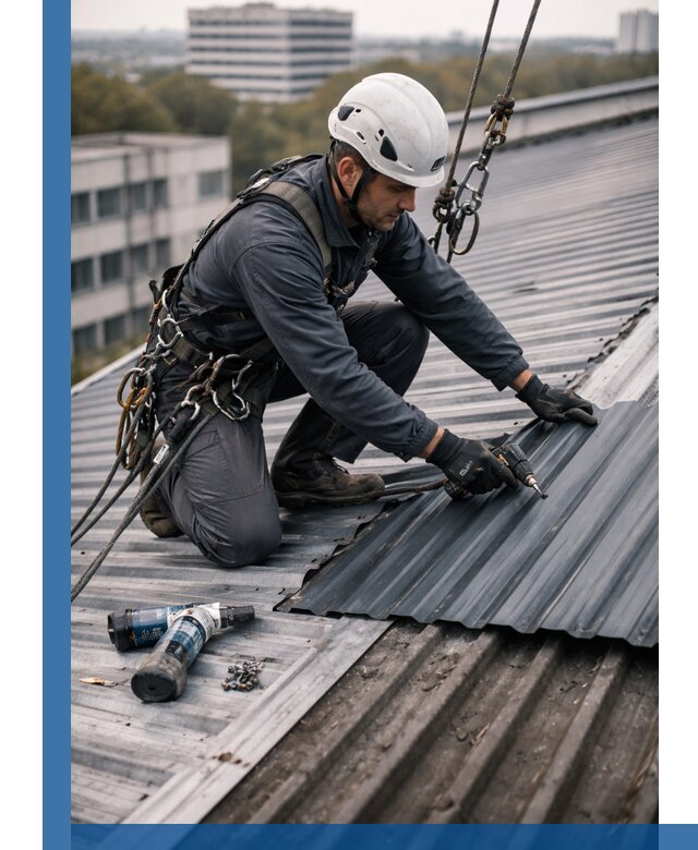 Ремонт профнастила на кровле в Таганроге, работы под ключ