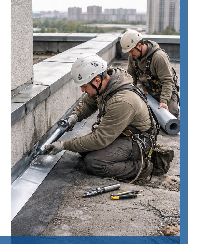 Ремонт кровельных примыканий в Таганроге от 1222 р. | ВЫСОТНИК-Тгн