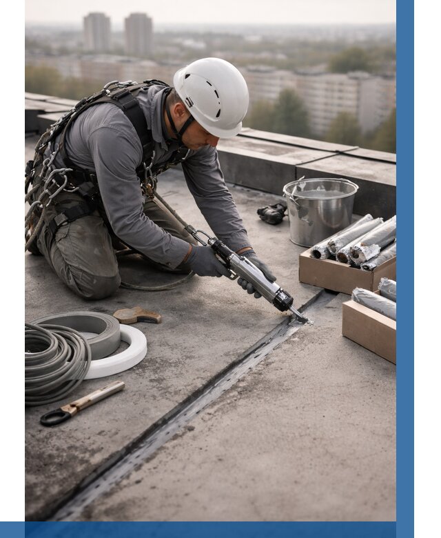 Герметизация швов кровли в Таганроге от 458 р./м2 | ВЫСОТНИК-Тгн