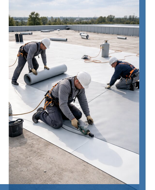 Монтаж мембранной кровли под ключ в Таганроге от 1222 р. | ВЫСОТНИК-Тгн