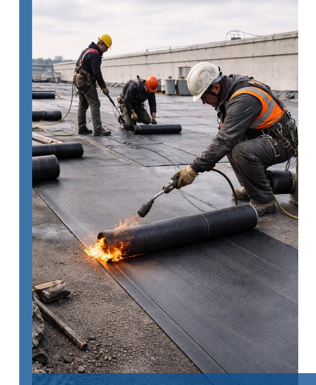 Монтаж наплавляемой кровли в Таганроге профессионально