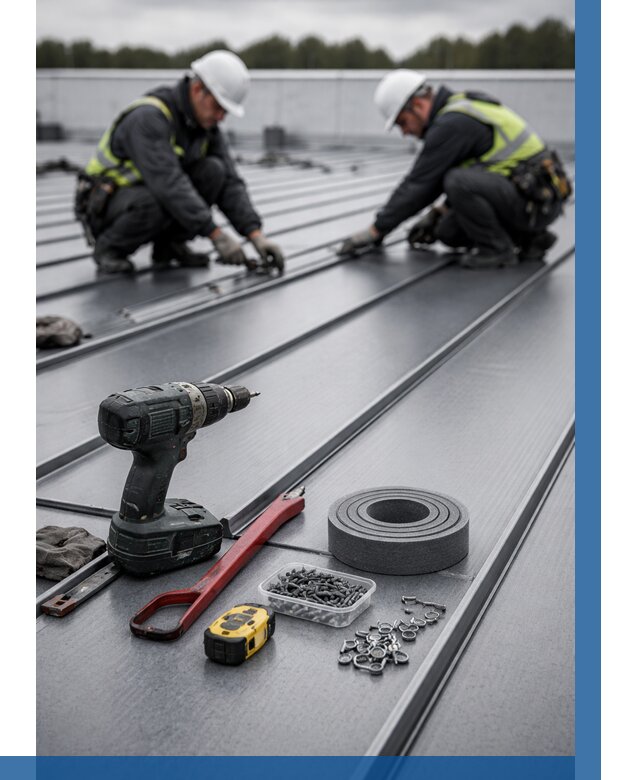 Монтаж фальцевой кровли в Таганроге от 1833 р. | ВЫСОТНИК-Тгн