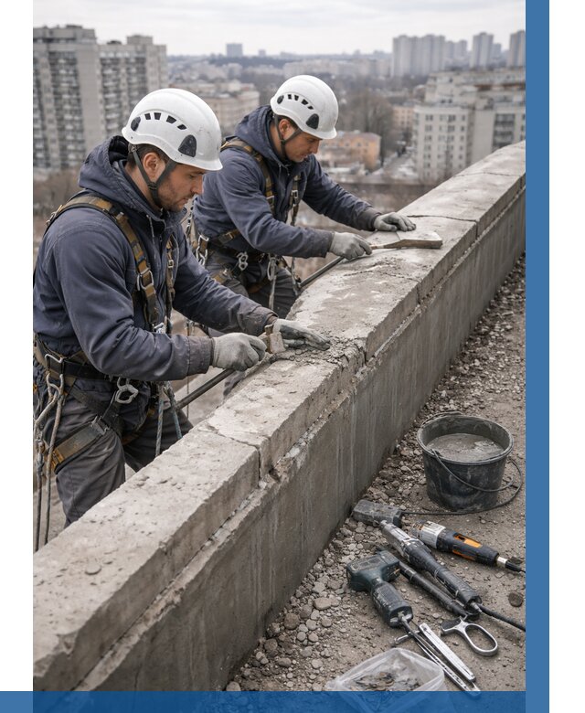 Ремонт парапета на кровле в Таганроге от 1527 р. | ВЫСОТНИК-Тгн