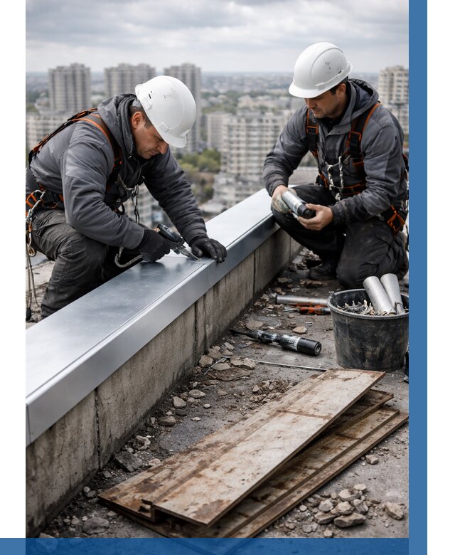 Замена парапетных крышек под ключ в Таганроге от 1222 р. | ВЫСОТНИК-Тгн