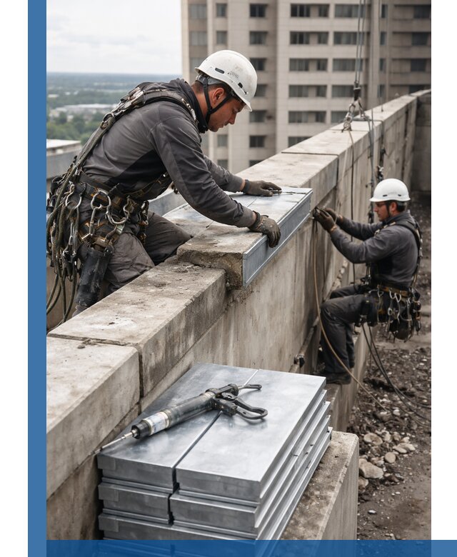 Замена парапетных крышек и установка новых в Таганроге