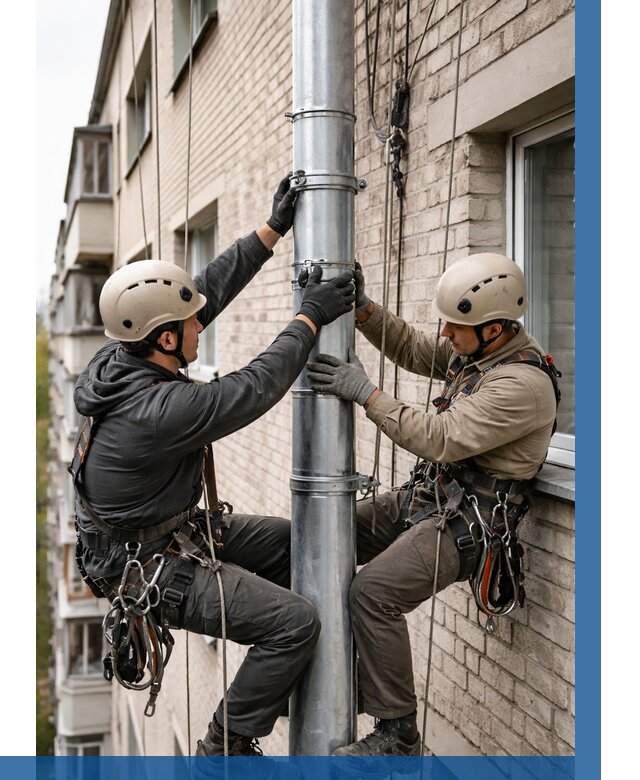 Замена водосточных труб в Таганроге от 6618 р. | ВЫСОТНИК-Тгн