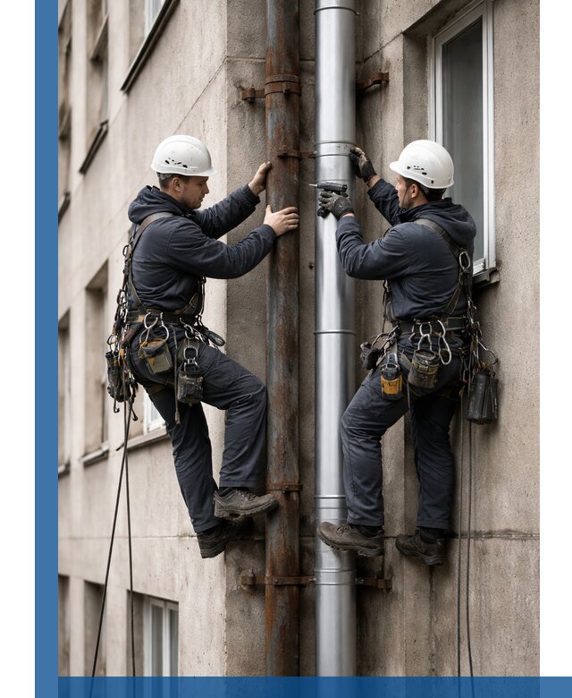Замена водосточных труб в Таганроге: монтаж и демонтаж под ключ
