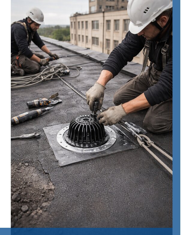 Установка водосточных воронок в Таганроге цена от 3563 р. | ВЫСОТНИК-Тгн