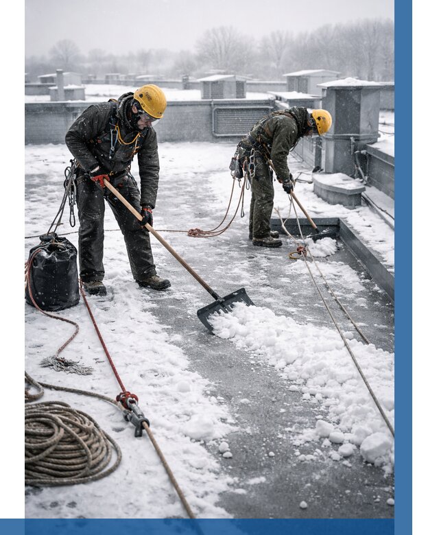 Очистка крыши от снега в Таганроге от 7636 р. | ВЫСОТНИК-Тгн