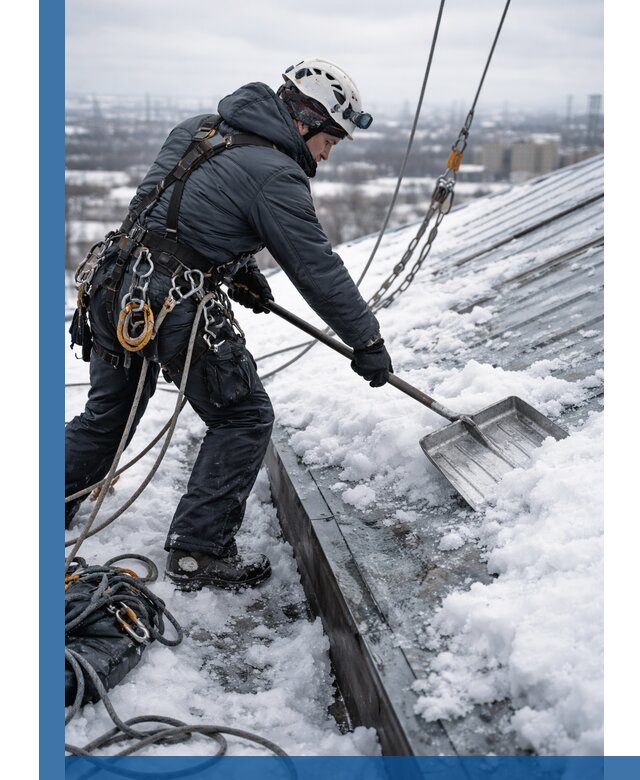 Профессиональная очистка кровли от снега и наледи в Таганроге