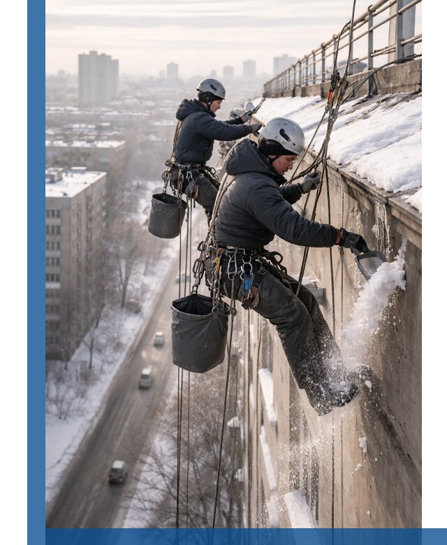 Очистка карнизов от снега в Таганроге профессионально и безопасно