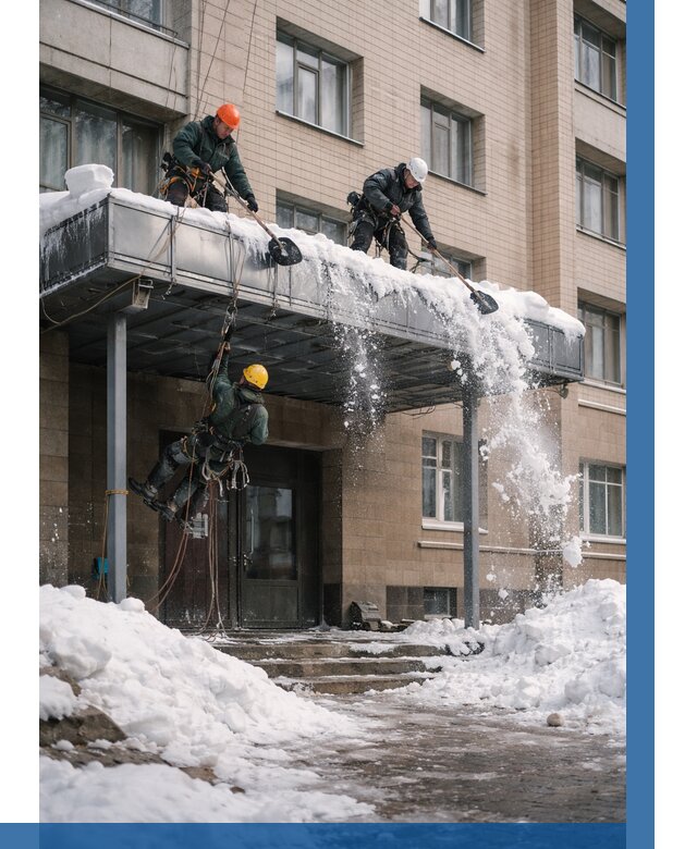 Очистка козырьков от снега в Таганроге от 3563 р. | ВЫСОТНИК-Тгн