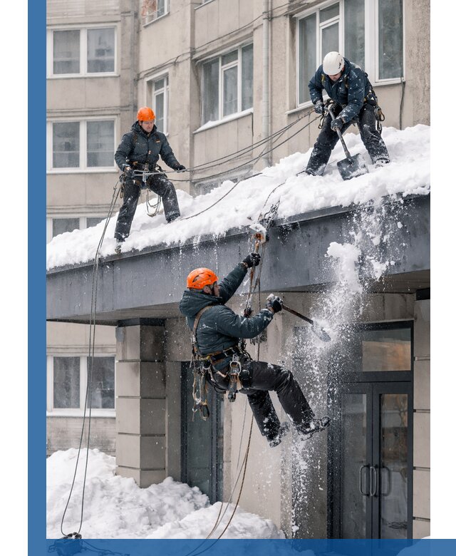 Безопасная очистка навесов от снега в Таганроге круглогодично