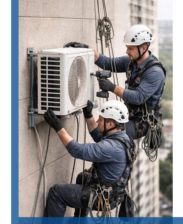 Монтаж внешнего блока кондиционера в Таганроге установка и крепление