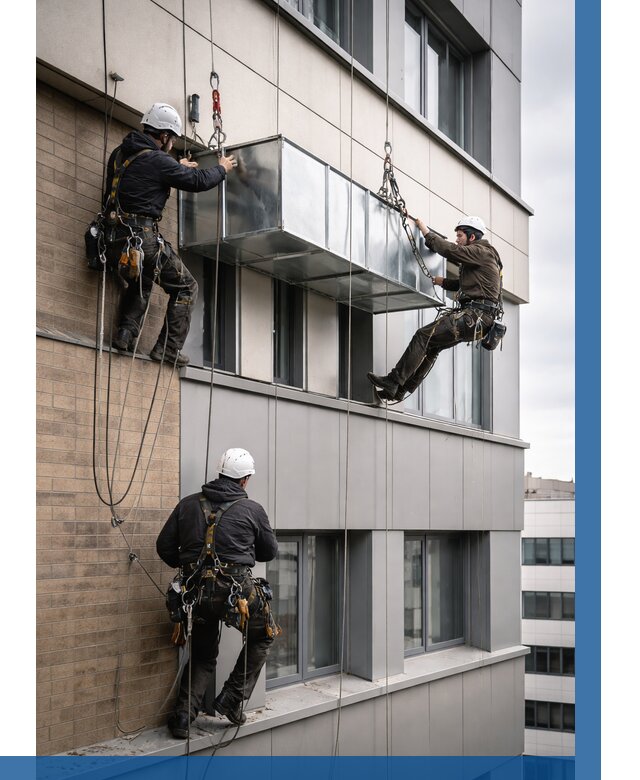 Монтаж воздуховодов на фасаде в Таганроге от 1527 р. | ВЫСОТНИК-Тгн