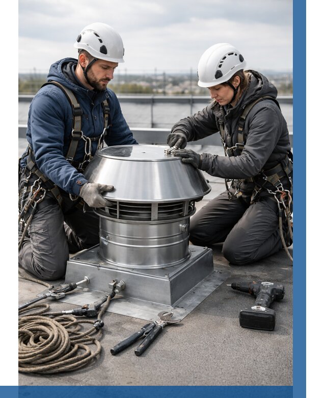 Установка дефлекторов на кровле в Таганроге от 4581 р. | ВЫСОТНИК-Тгн