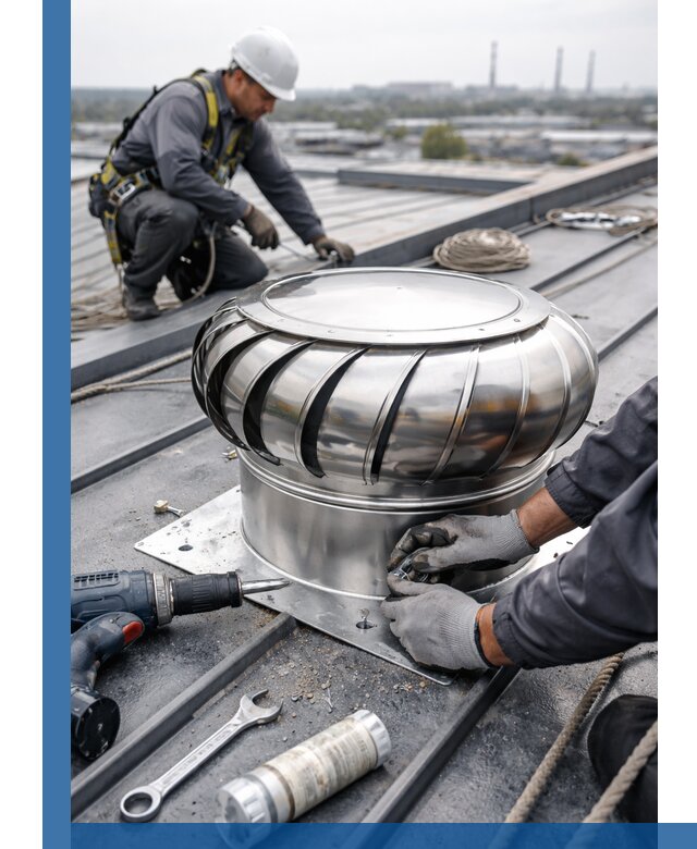 Установка дефлекторов на кровле в Таганроге профессионально